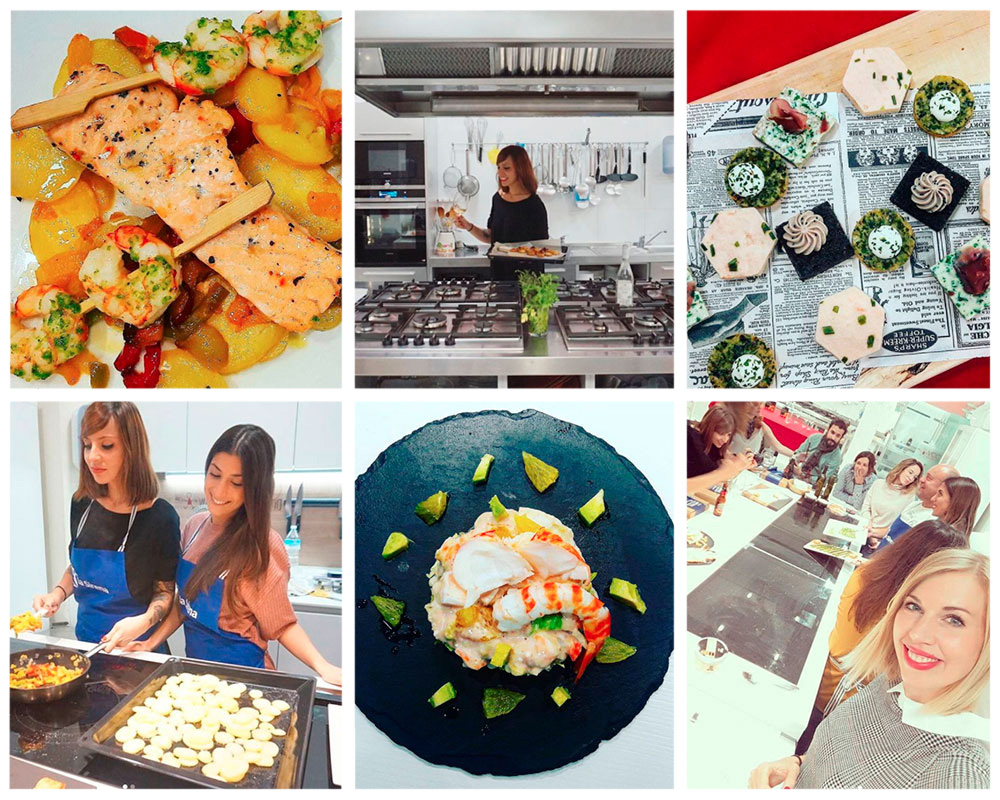 Los influencers lo pasaron en grande ayudando al chef a cocinar.