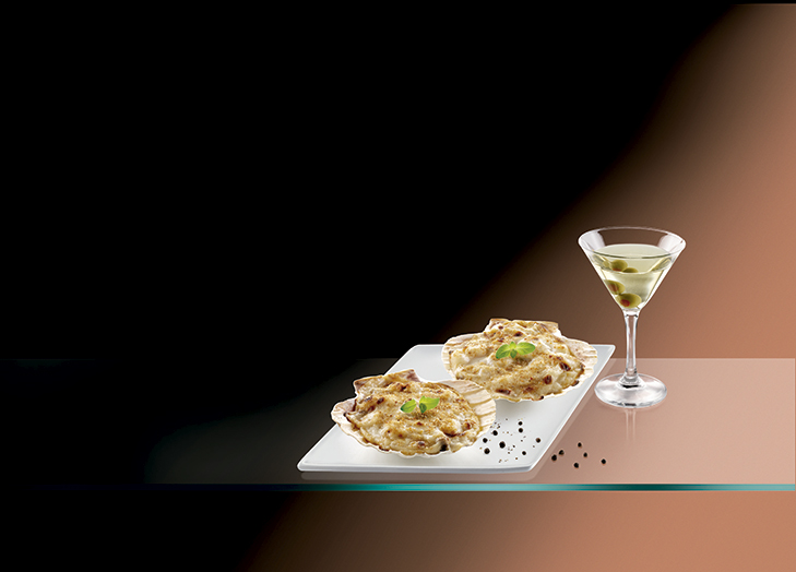 A La Sirena trobaràs novetats espectaculars com aquesta vieira farcida al vermut.